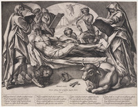 KG 02386
<br/>
Lichaam Christus en de vier evangelisten
<br/>
<em>Goltzius, Hendrick (1558-1617)</em>